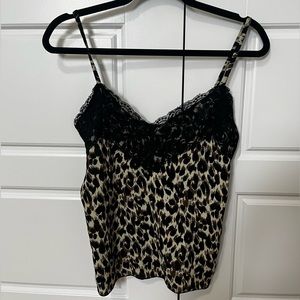 Boohoo Cheetah print tank with lace